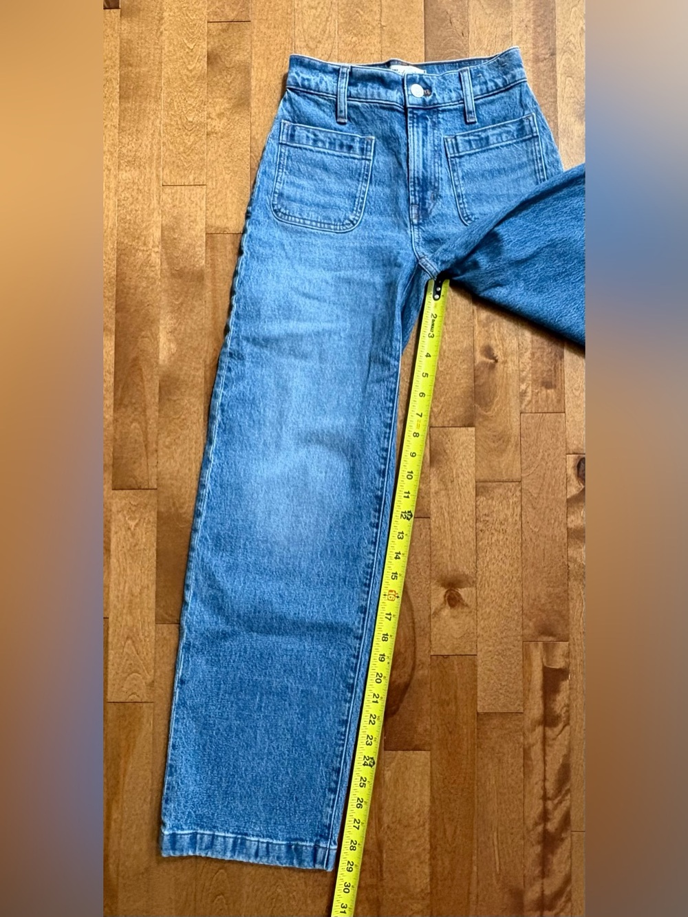 Madewell "The Perfect Vintage" Wide-Leg Patch Pocket Jeans (Size 23) - Picture 7 of 9
